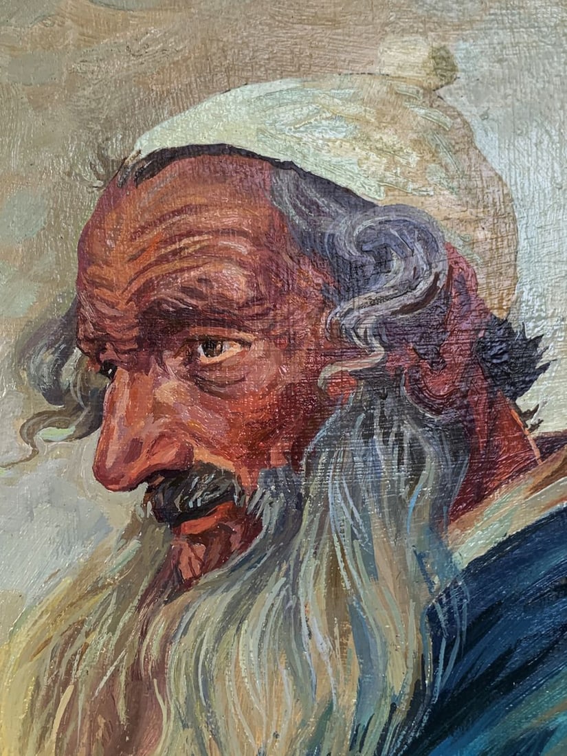 Oil painting Portrait of a grandfather with a beard Unknown artist - 2