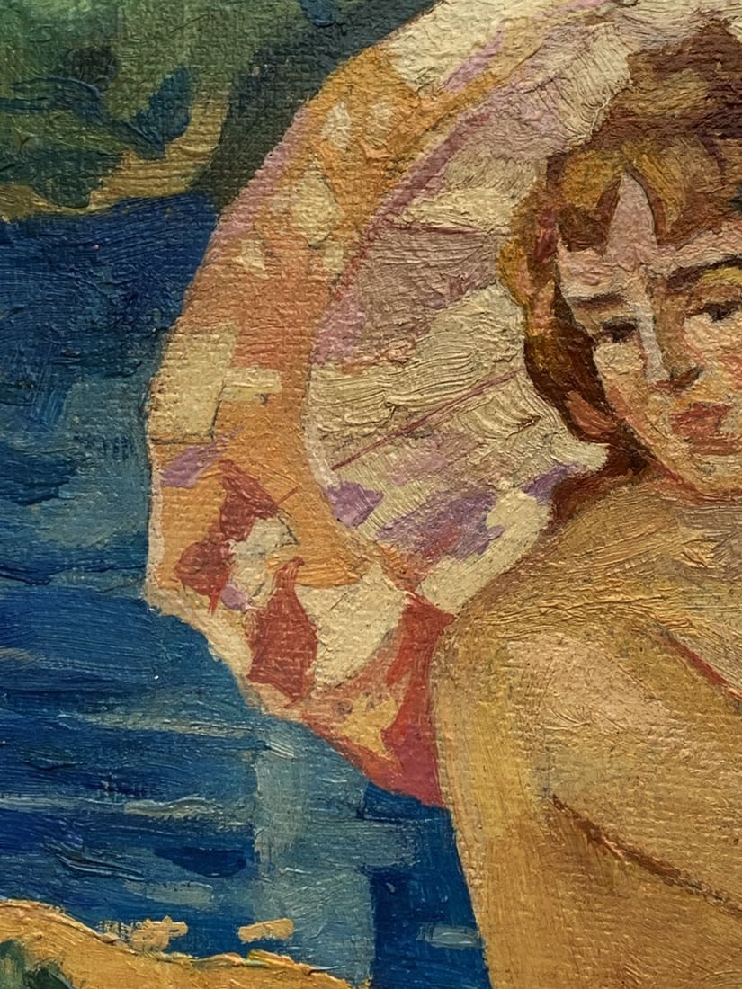 Oil painting A light breeze on the shore Unknown artist - 7