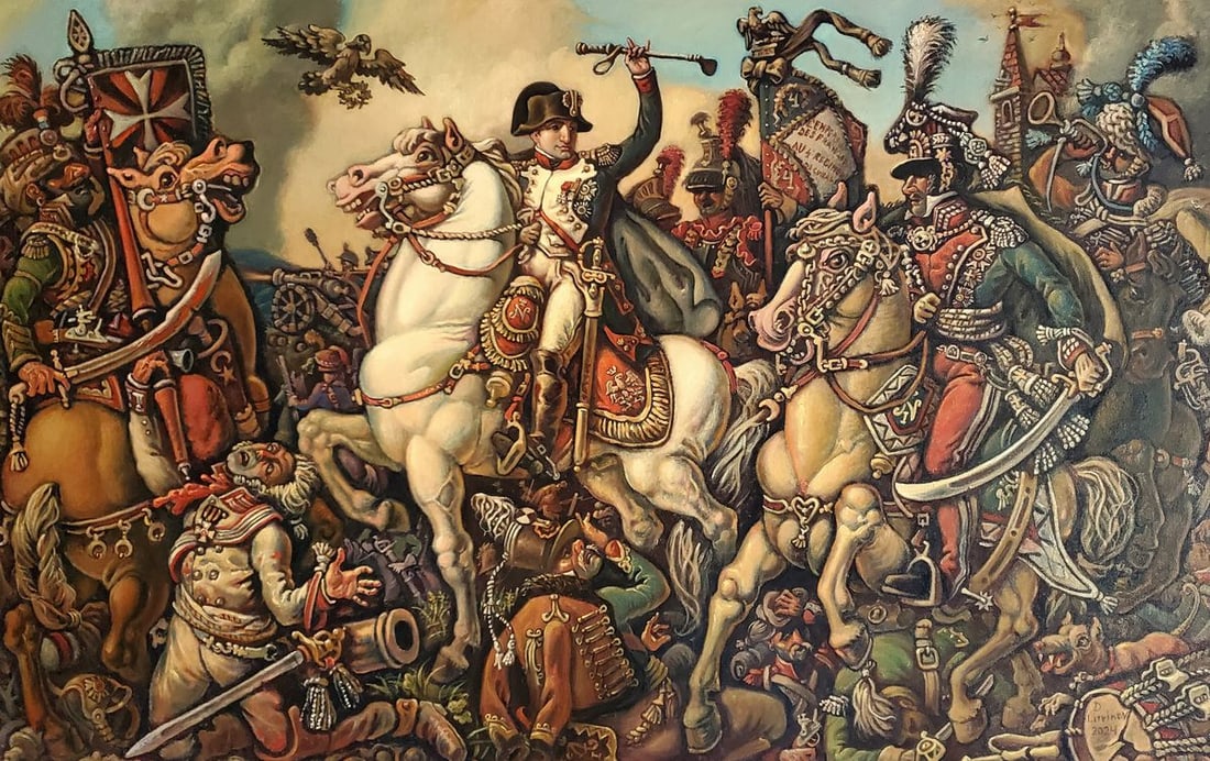 Oil painting Napoleon at Austerlitz Daniil Litvinov: Title: Oil painting Napoleon at Austerlitz Daniil Litvinov Description: No.Litv 1170*** ABOUT THIS PAINTING **** TITLE: "Napoleon at Austerlitz"* ARTISTS: Daniil Litvinov* SIZE: 147x93 cm/57.87x36.61