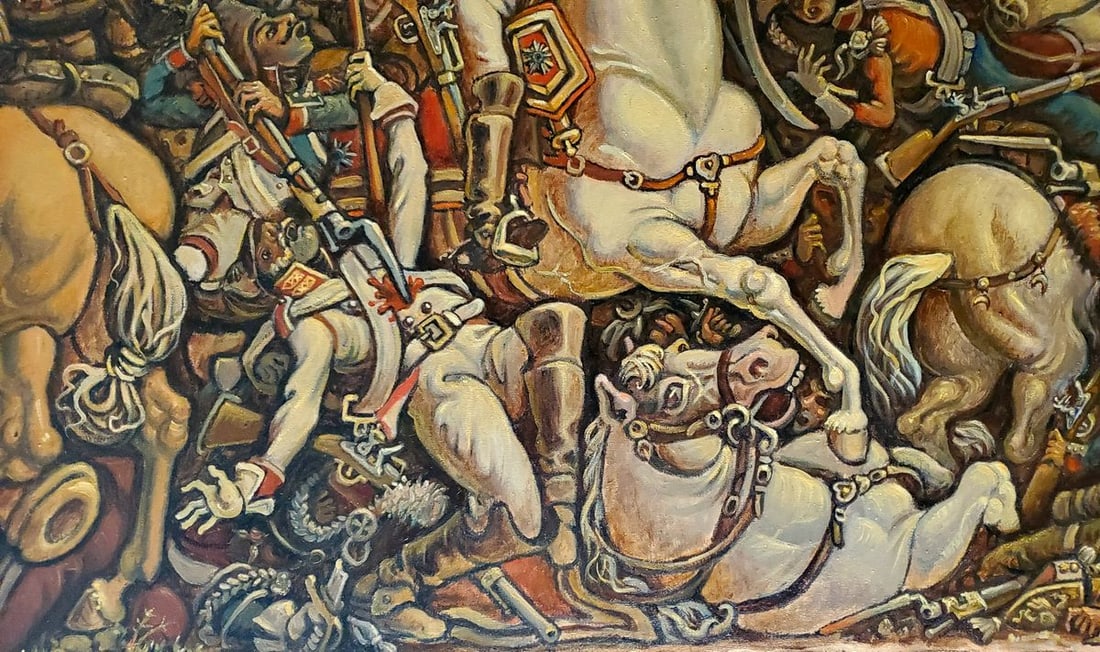 Oil painting Battle Daniil Litvinov - 3