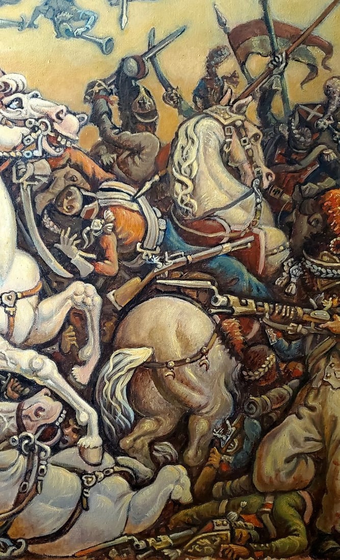 Oil painting Battle Daniil Litvinov - 6