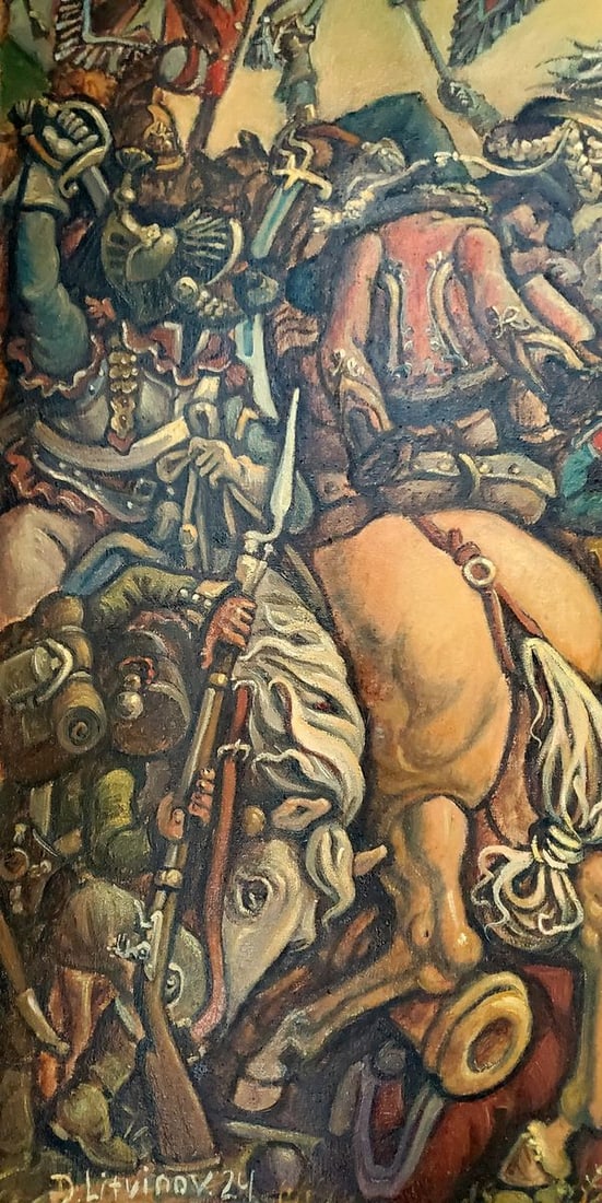 Oil painting Battle Daniil Litvinov - 9