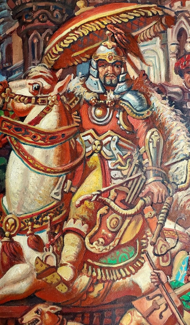 Oil painting Portrait of Genghis Khan Daniil Litvinov - 2