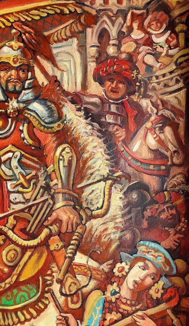 Oil painting Portrait of Genghis Khan Daniil Litvinov - 3
