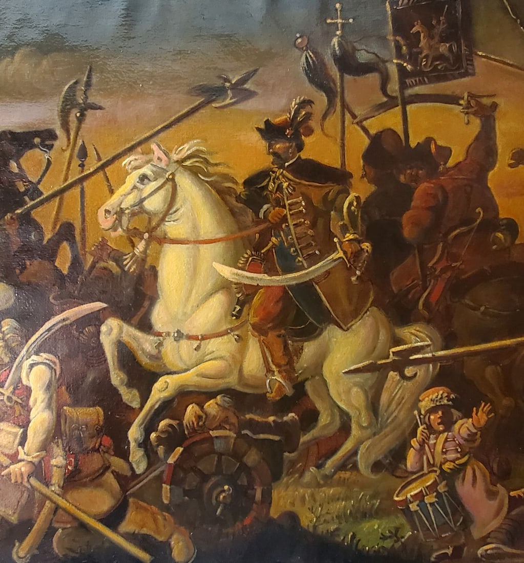 Oil painting The battle of the Zaporozhians with the Poles Daniil Litvinov - 2