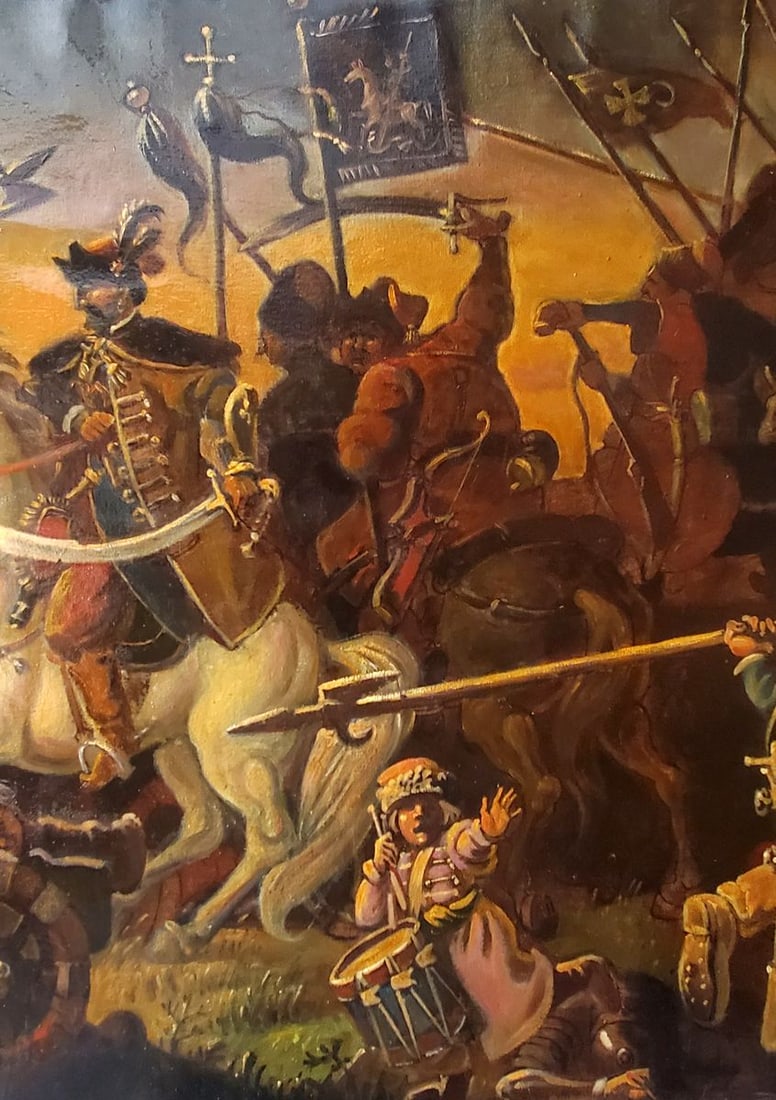 Oil painting The battle of the Zaporozhians with the Poles Daniil Litvinov - 3