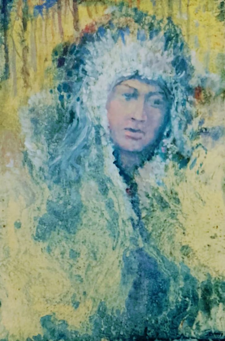 Oil painting Dreaming Vitaly Duhnevich: Title: Oil painting Dreaming Vitaly Duhnevich Description: No.Duhn 45"Dreaming" by Vitaly Duhnevich is a poetic and introspective work that captures the moment between wakefulness and dreams. The