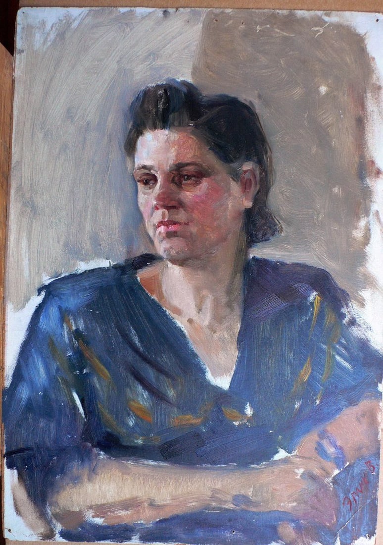 Oil painting Woman portrait Erlikh Vladimir Isaakovich: Title: Oil painting Woman portrait Erlikh Vladimir Isaakovich Description: No.Kork 16 *** ABOUT THIS PAINTING *** * TITLE: "Woman portrait" * ARTISTS: Erlikh Vladimir Isaakovich * SIZE: 50x35 cm/19.68