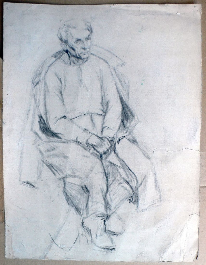 Coal painting Portrait of Erlich Rodzyn Nikolay Ivanovich: Title: Coal painting Portrait of Erlich Rodzyn Nikolay Ivanovich Description: No.Kork 51 *** ABOUT THIS PAINTING *** * TITLE: "Portrait of Erlich" * ARTISTS: Rodzyn Nikolay Ivanovich * SIZE: 62x47.5