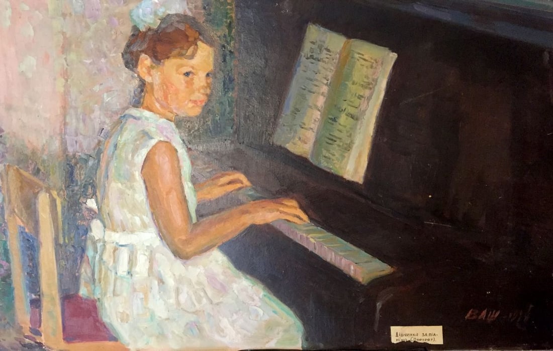 Oil painting Girl at the piano (1 of 9)
