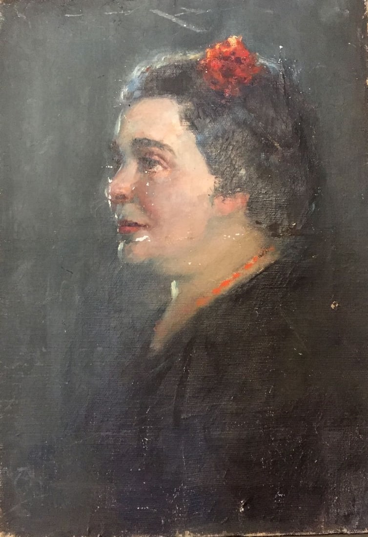 Oil painting Portrait of a woman Leonid Mikhailovich Stil': Title: Oil painting Portrait of a woman Leonid Mikhailovich Stil' Description: No.GS 129 *** ABOUT THIS PAINTING *** * TITLE: "Portrait of a woman" * ARTISTS: Leonid Mikhailovich Stil' * SIZE: 42x30cm