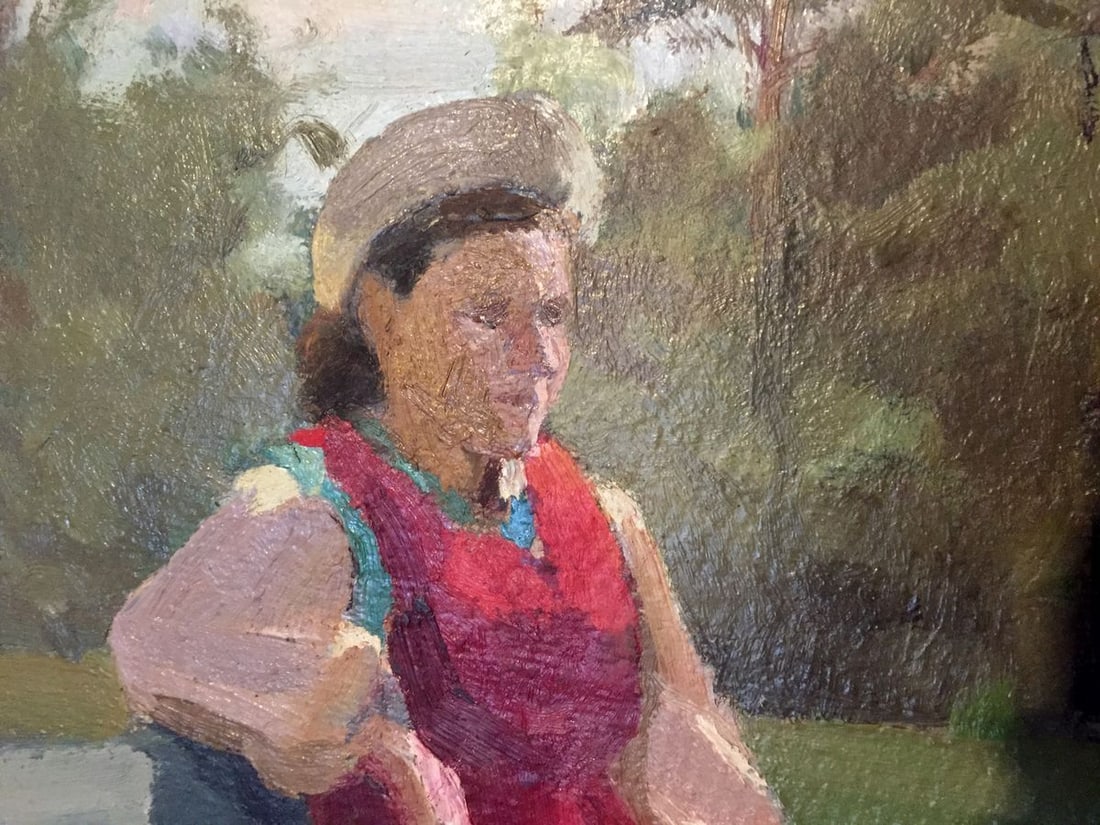 Oil painting Woman in the park Leonid Mikhailovich Stil - 2