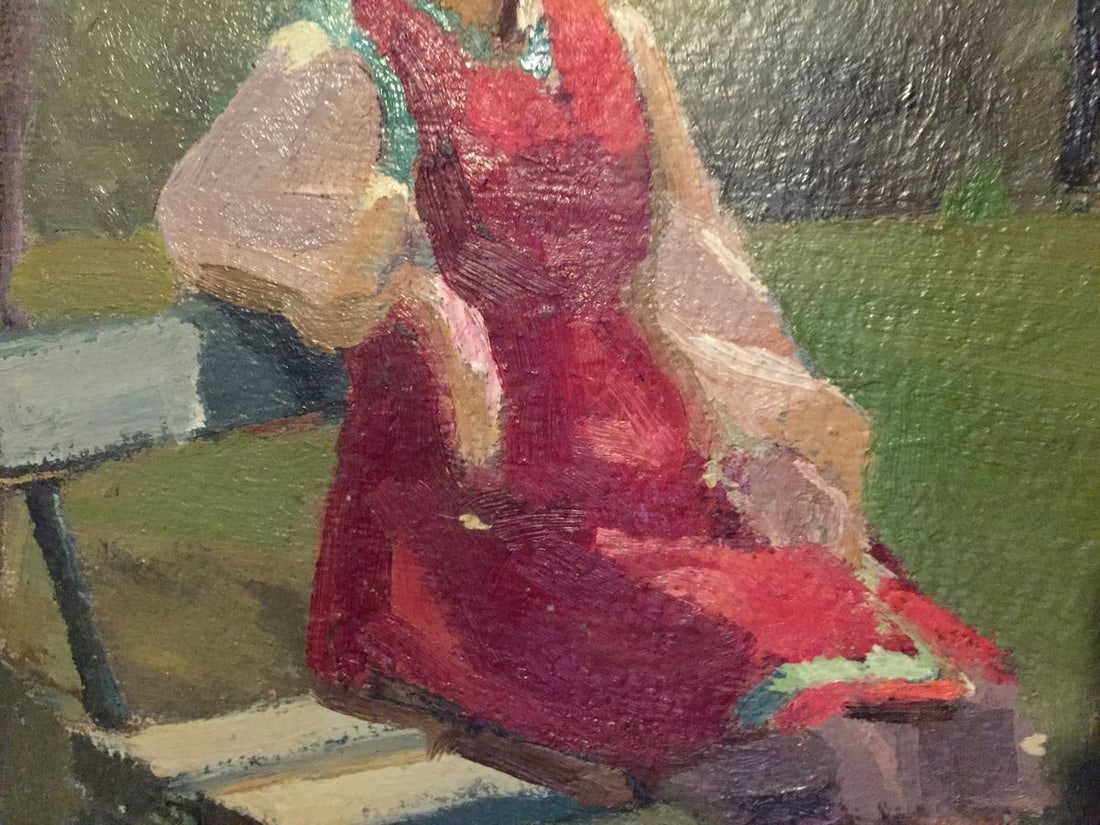 Oil painting Woman in the park Leonid Mikhailovich Stil - 3