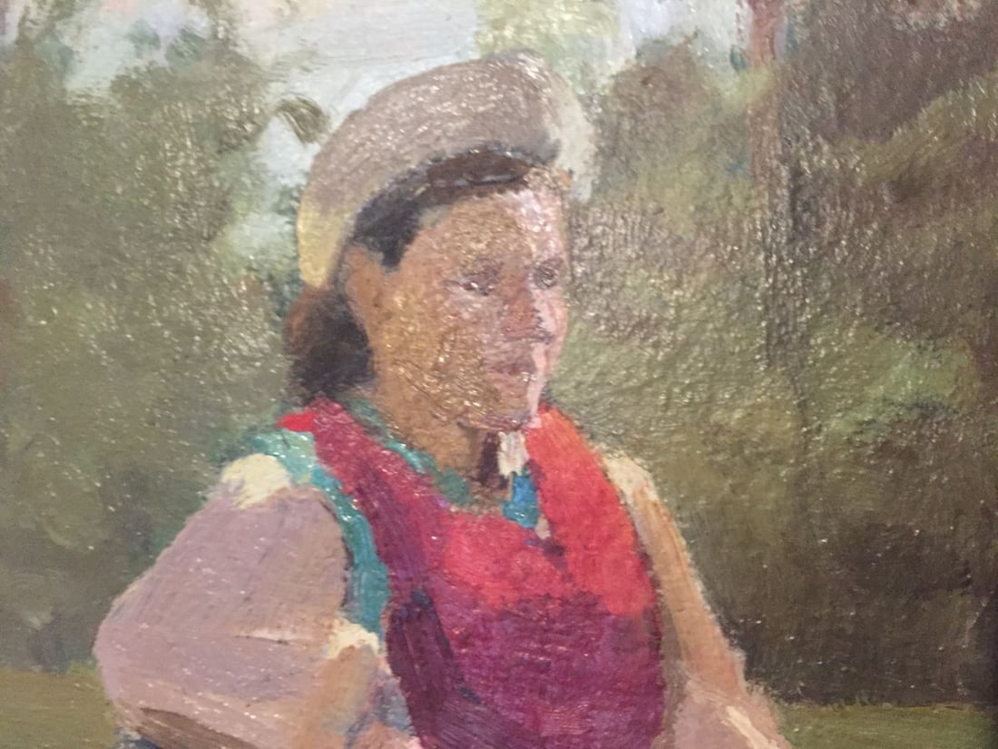 Oil painting Woman in the park Leonid Mikhailovich Stil - 6