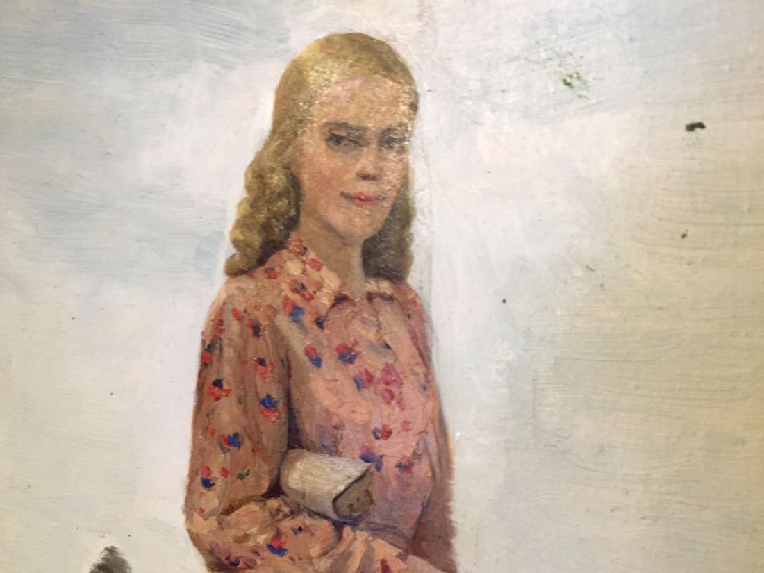 Oil painting Girl with flowers Leonid Mikhailovich Stil' - 2