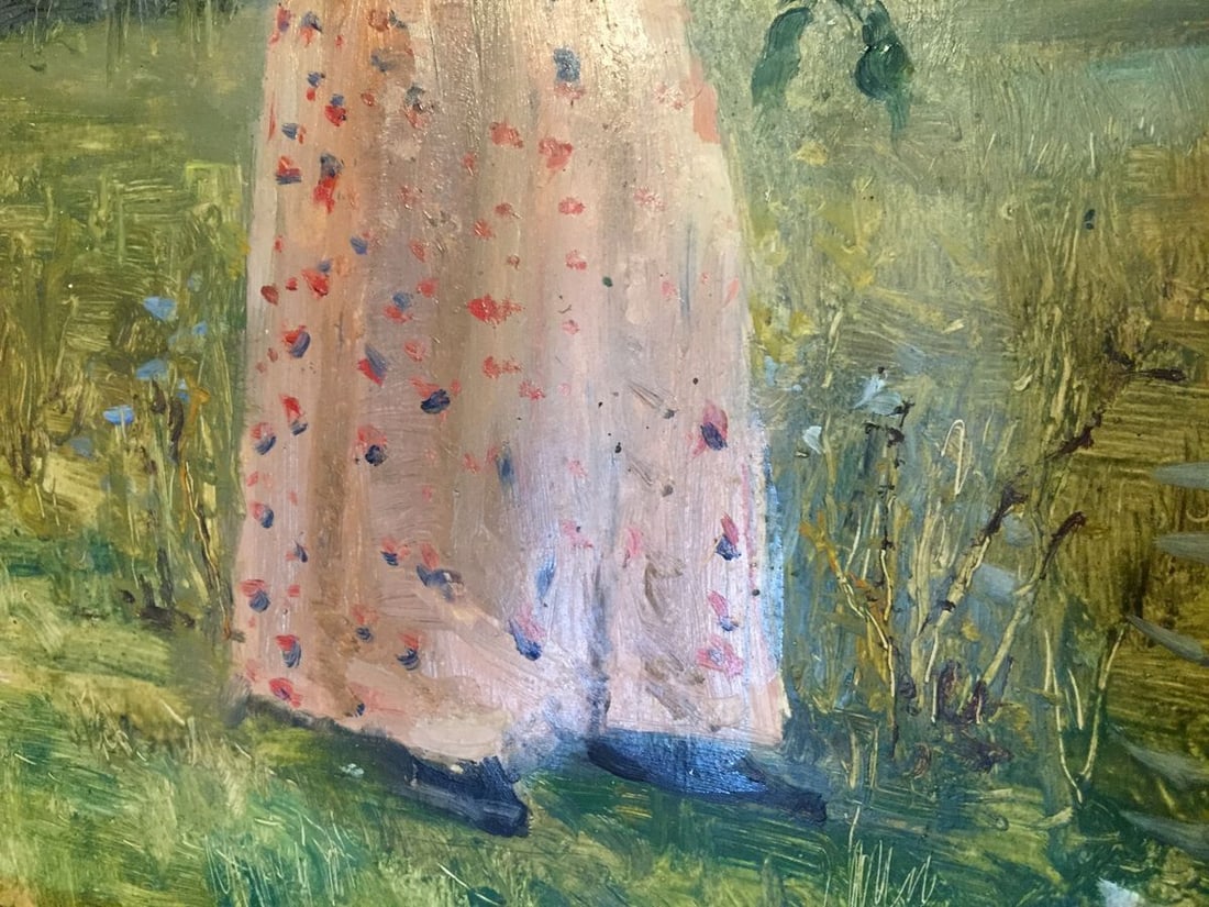 Oil painting Girl with flowers Leonid Mikhailovich Stil' - 4