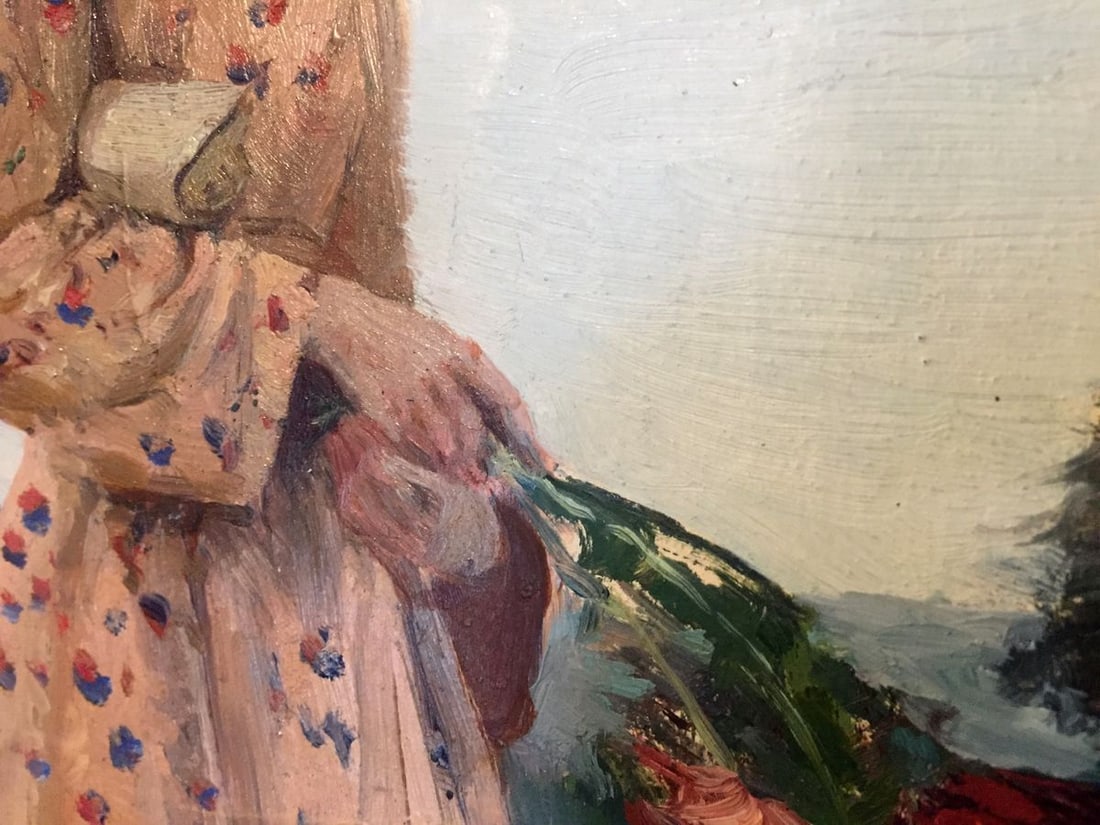 Oil painting Girl with flowers Leonid Mikhailovich Stil' - 6