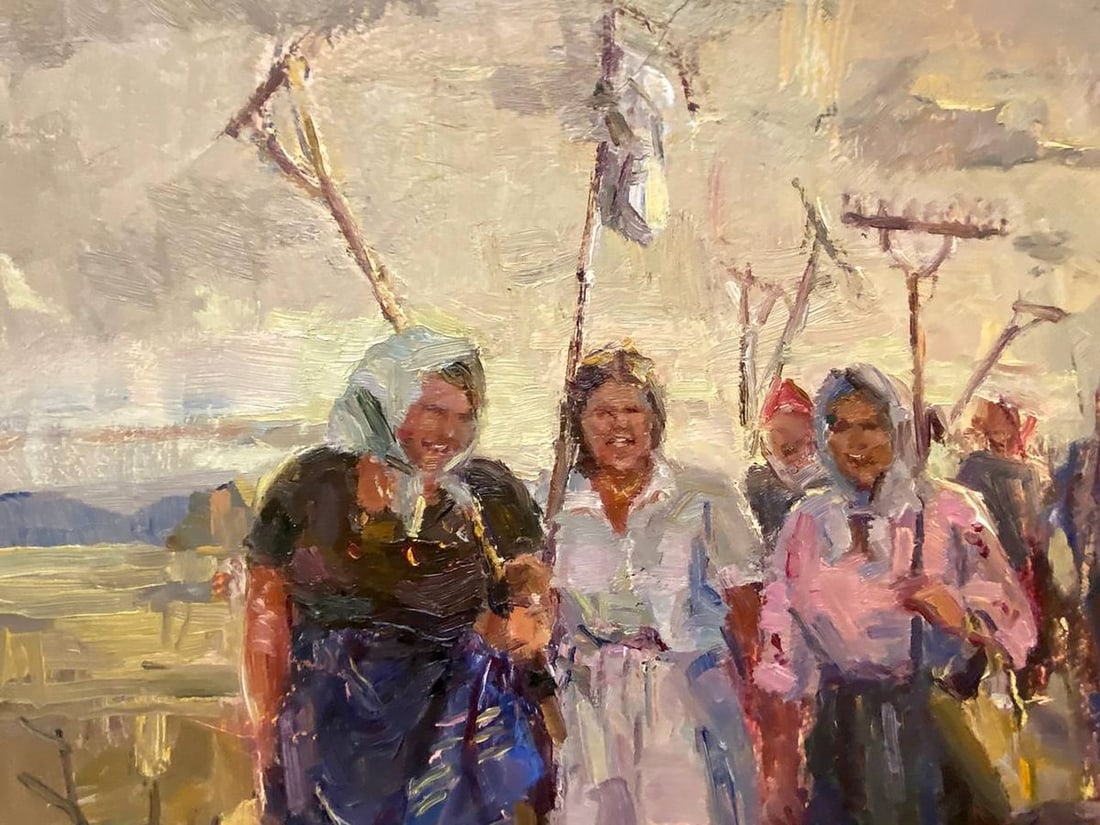 Oil painting Kolkhoz women Unknown artist - 2