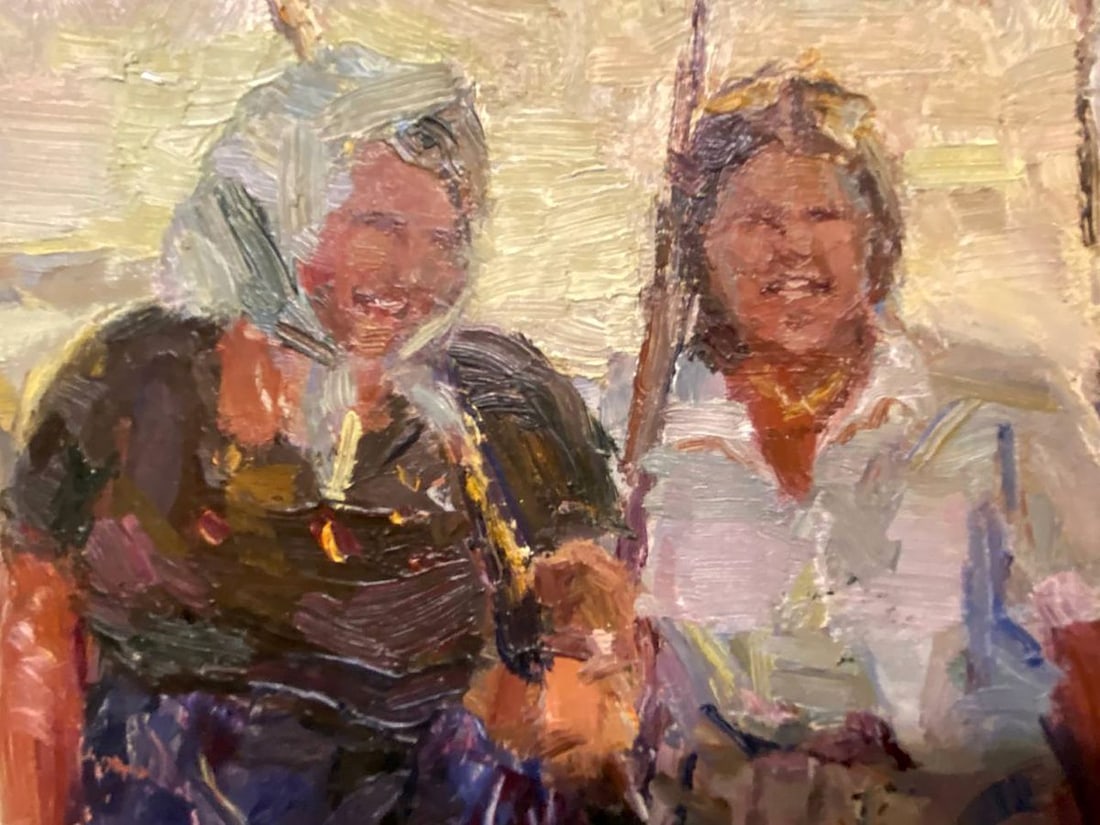 Oil painting Kolkhoz women Unknown artist - 5
