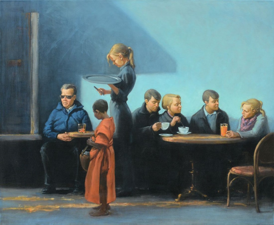 Oil painting Other people Oleg Kateryniuk: Title: Oil painting Other people Oleg Kateryniuk Description: No.Kat 9 If you're looking for a piece that captures the energy and vibrancy of a city, then this oil painting is the perfect choice.