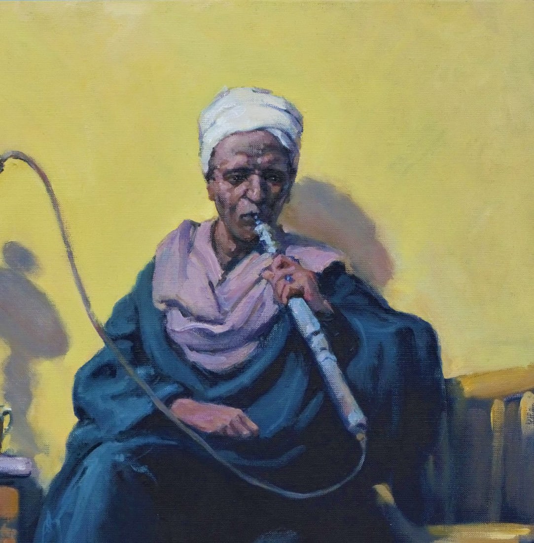 Oil painting Hookah smoker Cairo Oleg Kateryniuk - 4