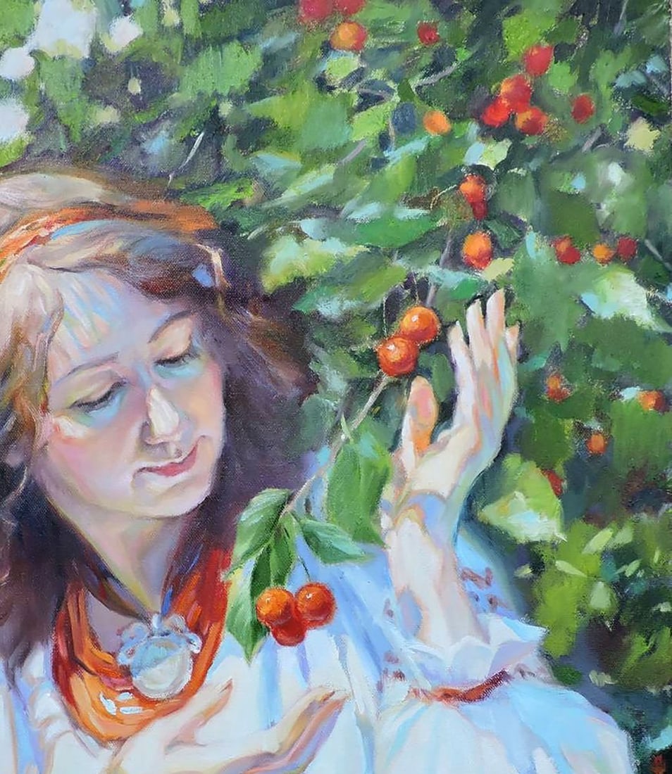 Oil painting Under the cherries Procach Olesia - 3
