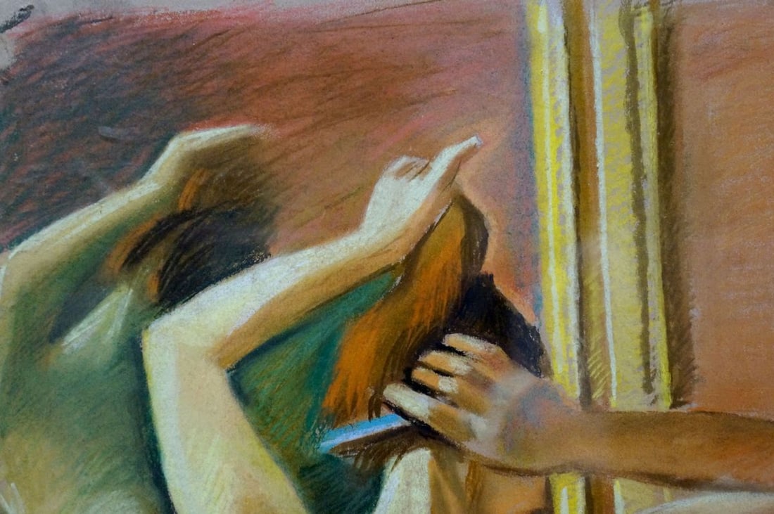 Pastel painting Portrait of a naked girl Lomykin Konstantin Matveevich - 3