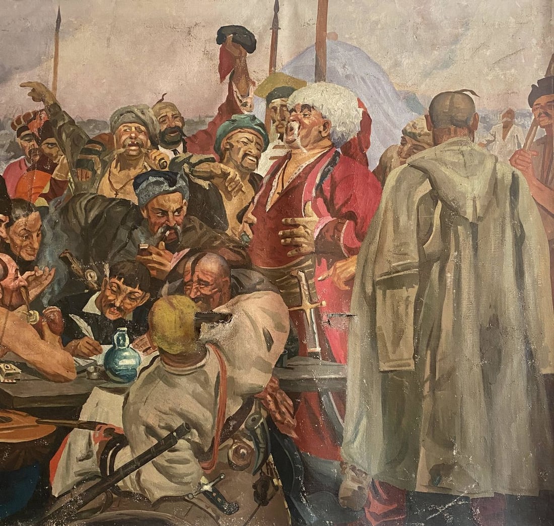Oil painting Letter from the Cossacks to the Turkish Sultan Unknown artist - 12