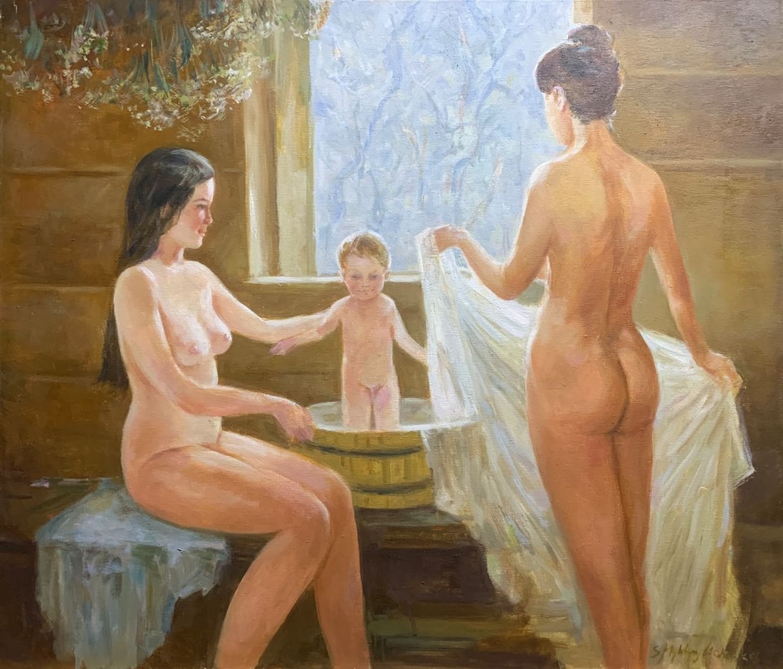 Oil painting in the bath Viktor Mikhailichenko (1 of 11)