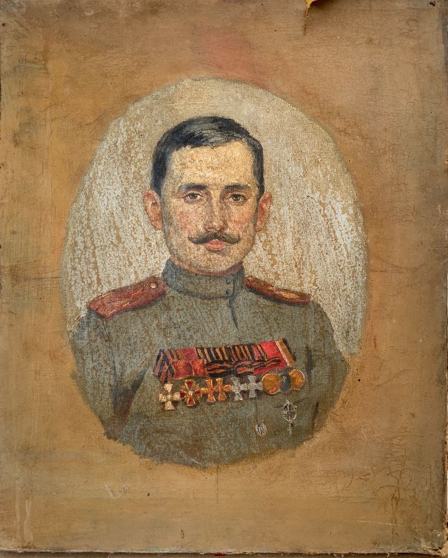 Oil painting Military portrait: Title: Oil painting Military portrait Description: No.1572 *** ABOUT THIS PAINTING *** * TITLE: "Military portrait" * ARTISTS: - * SIZE: 42x33 cm/16.53x12.99 inches' * MEDIUM: oil, canvas * HAND