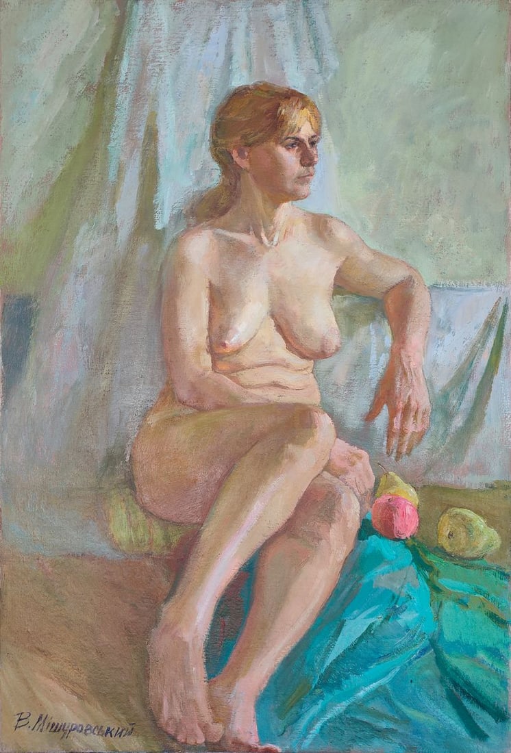 Oil painting Naked Mishurovsky V. V.: Title: Oil painting Naked Mishurovsky V. V. Description: No.8 *** ABOUT THIS PAINTING *** * TITLE: "Naked" * ARTISTS: Mishurovsky V. V. * SIZE:90?60 cm/ 35,43x23,62 inches * MEDIUM: Oil, canvas *