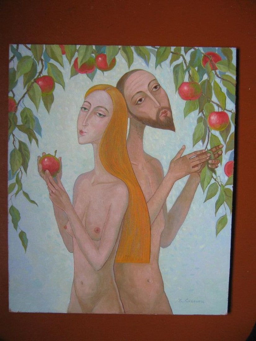 Oil painting Couple portrait Kalebets Valery: Title: Oil painting Couple portrait Kalebets Valery Description: No.Sav 20 *** ABOUT THIS PAINTING *** * TITLE: "Couple portrait" * ARTISTS: Kalebets Valery * SIZE: 55x55 cm/21.65x21.65 inches' * MEDI