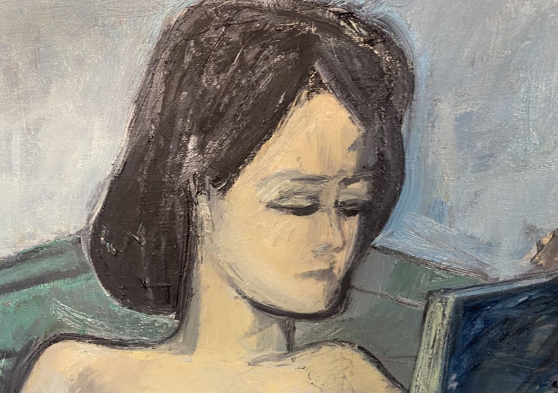 Oil painting Portrait of a naked girl Stanislav Ivanovich Sychov - 3