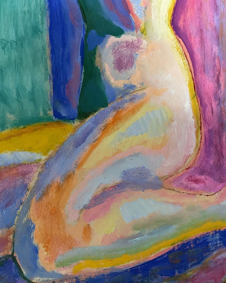 Oil painting Portrait of a naked girl Stanislav Ivanovich Sychov - 6