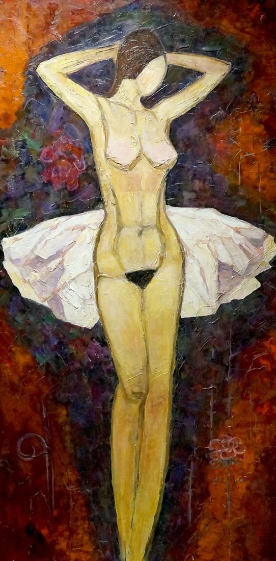 Oil painting Figure ballerina and rose with thorns Semykina Lyudmila Nikolaevna: Title: Oil painting Figure ballerina and rose with thorns Semykina Lyudmila Nikolaevna Description: No.Verns 1189 *** ABOUT THIS PAINTING *** * TITLE: "Figure ballerina and rose with thorns" * ARTISTS