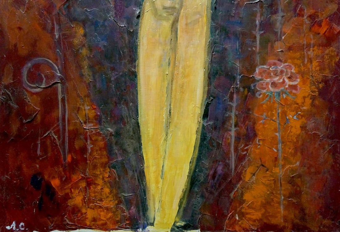 Oil painting Figure ballerina and rose with thorns Semykina Lyudmila Nikolaevna - 2