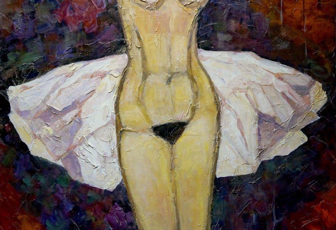 Oil painting Figure ballerina and rose with thorns Semykina Lyudmila Nikolaevna - 4