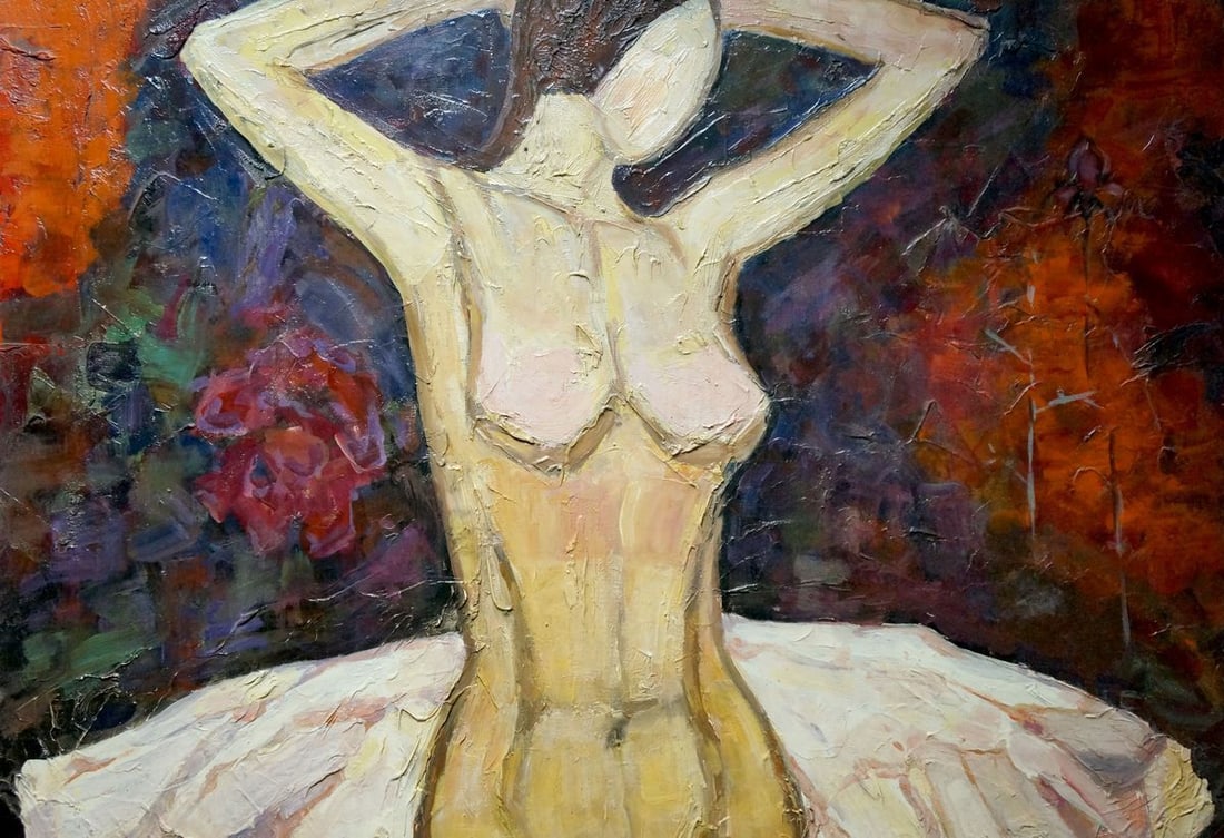 Oil painting Figure ballerina and rose with thorns Semykina Lyudmila Nikolaevna - 5
