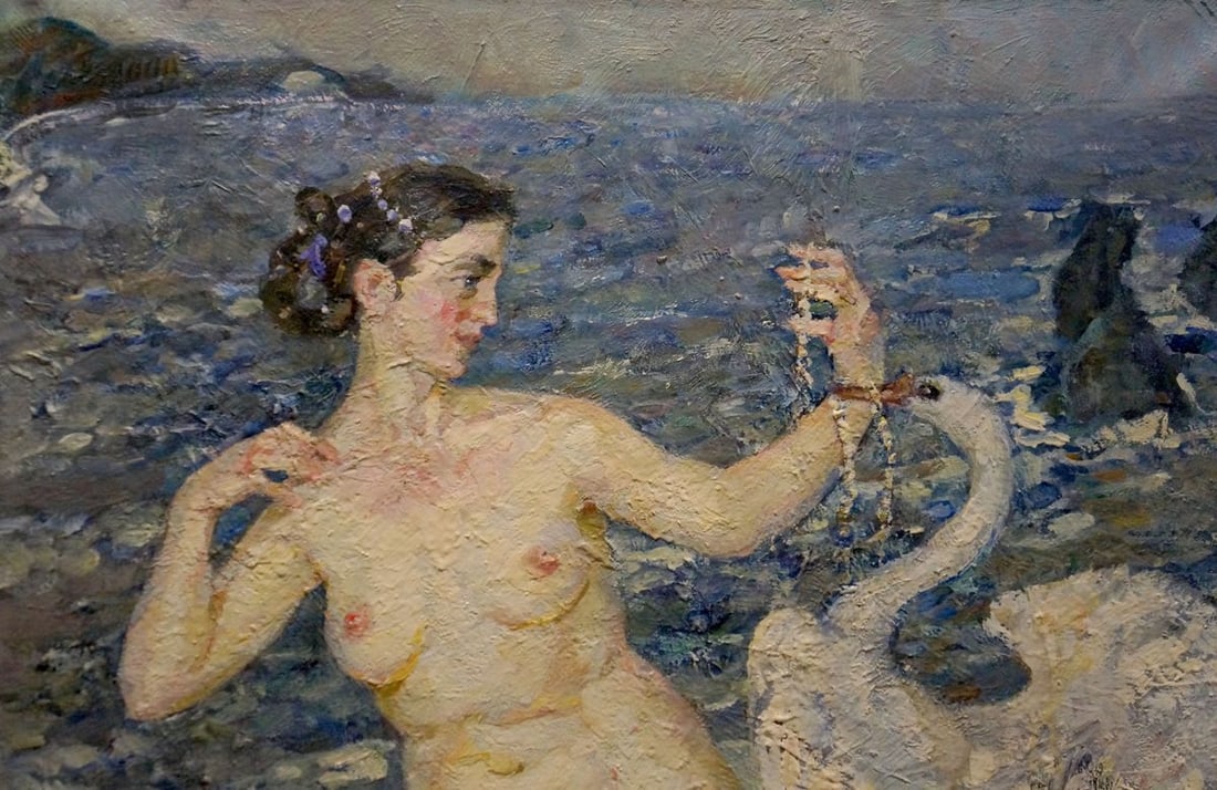 Oil painting Girl and swan Tytarenko Odarka Anatoliivna - 3