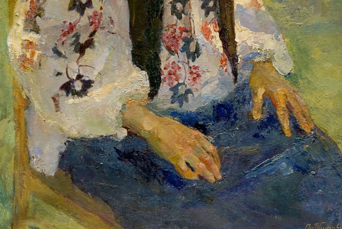 Oil painting Portrait of grandmother Tytarenko Odarka Anatoliivna - 2