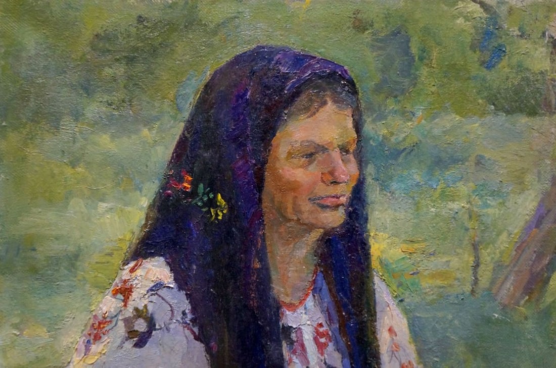 Oil painting Portrait of grandmother Tytarenko Odarka Anatoliivna - 3
