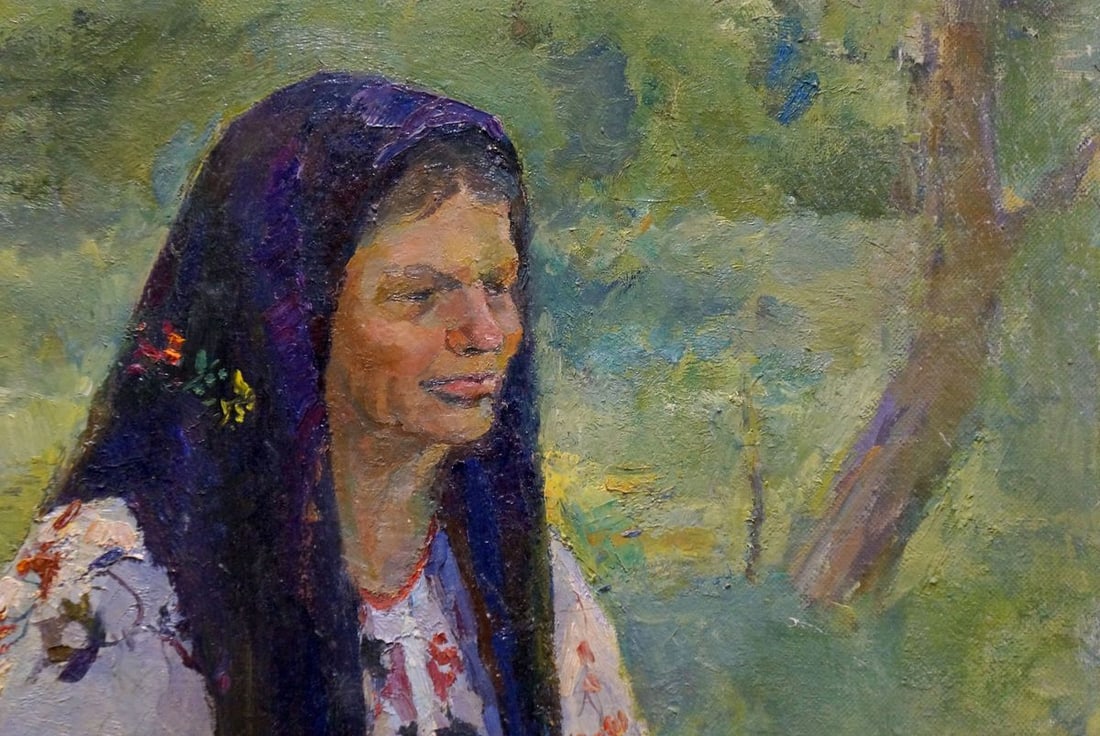 Oil painting Portrait of grandmother Tytarenko Odarka Anatoliivna - 4