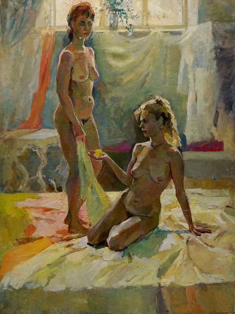 Oil painting Naked girls Tytarenko Odarka Anatoliivna: Title: Oil painting Naked girls Tytarenko Odarka Anatoliivna Description: No.Verns 1231 *** ABOUT THIS PAINTING *** * TITLE: "Naked girls" * ARTISTS: Tytarenko Odarka Anatoliivna * SIZE: 120x90
