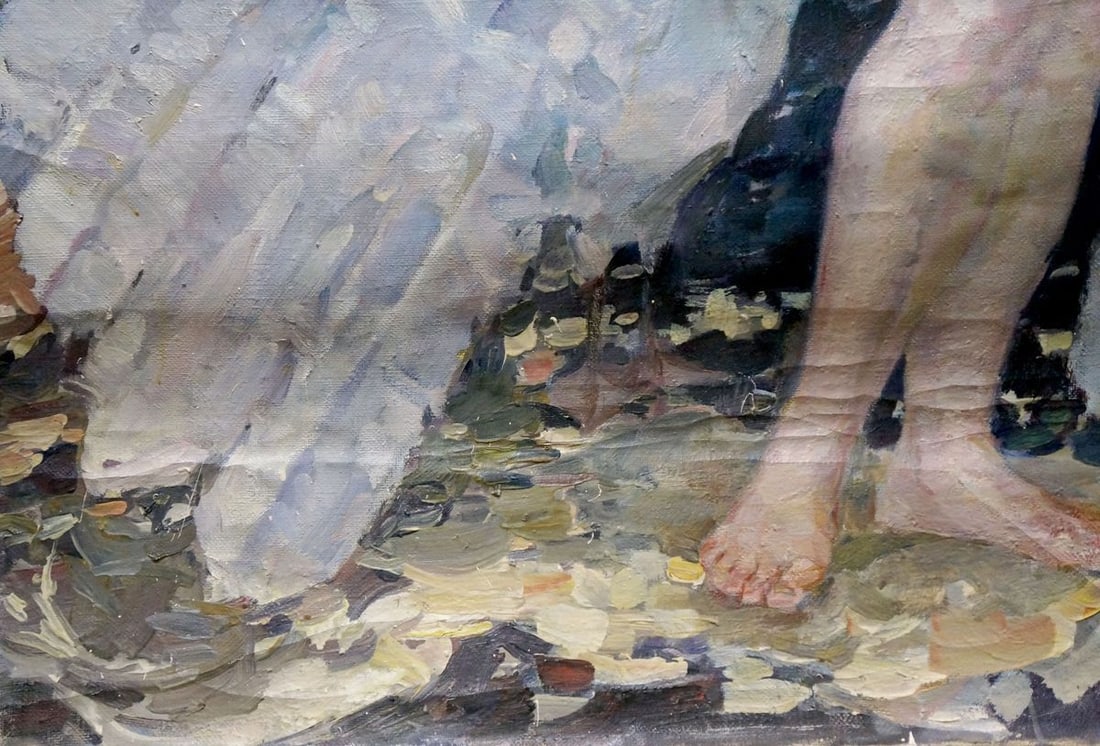 Oil painting Naked girl with a swan Titarenko Maria Anatolyevna - 2