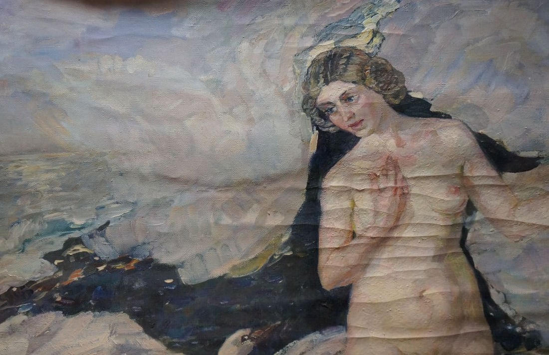 Oil painting Naked girl with a swan Titarenko Maria Anatolyevna - 4