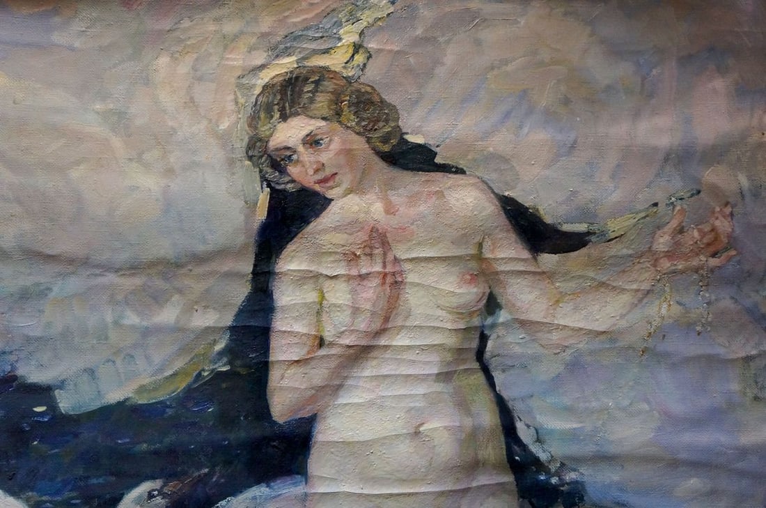 Oil painting Naked girl with a swan Titarenko Maria Anatolyevna - 5
