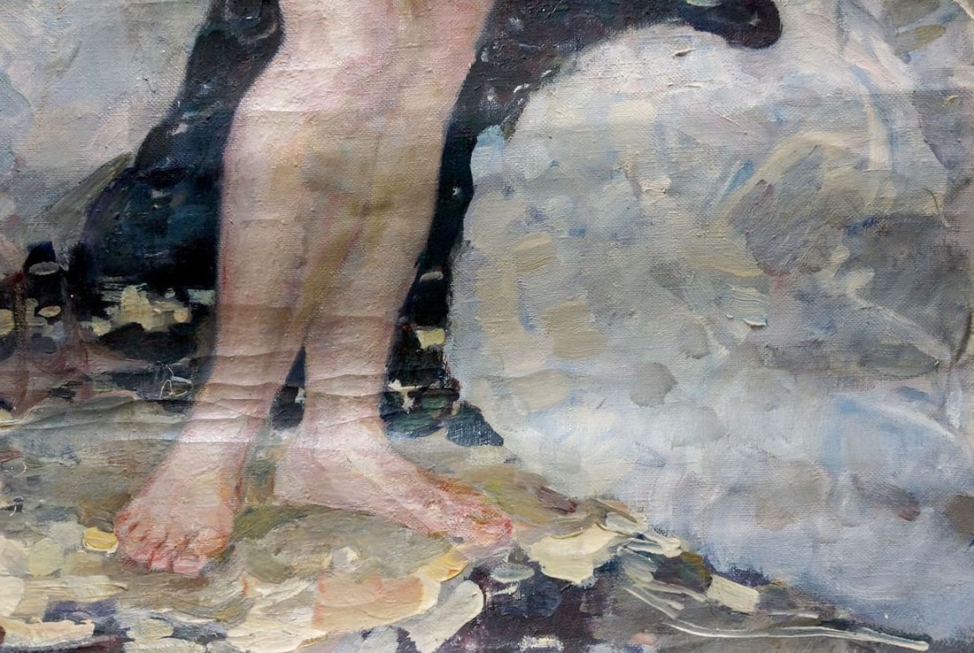 Oil painting Naked girl with a swan Titarenko Maria Anatolyevna - 6