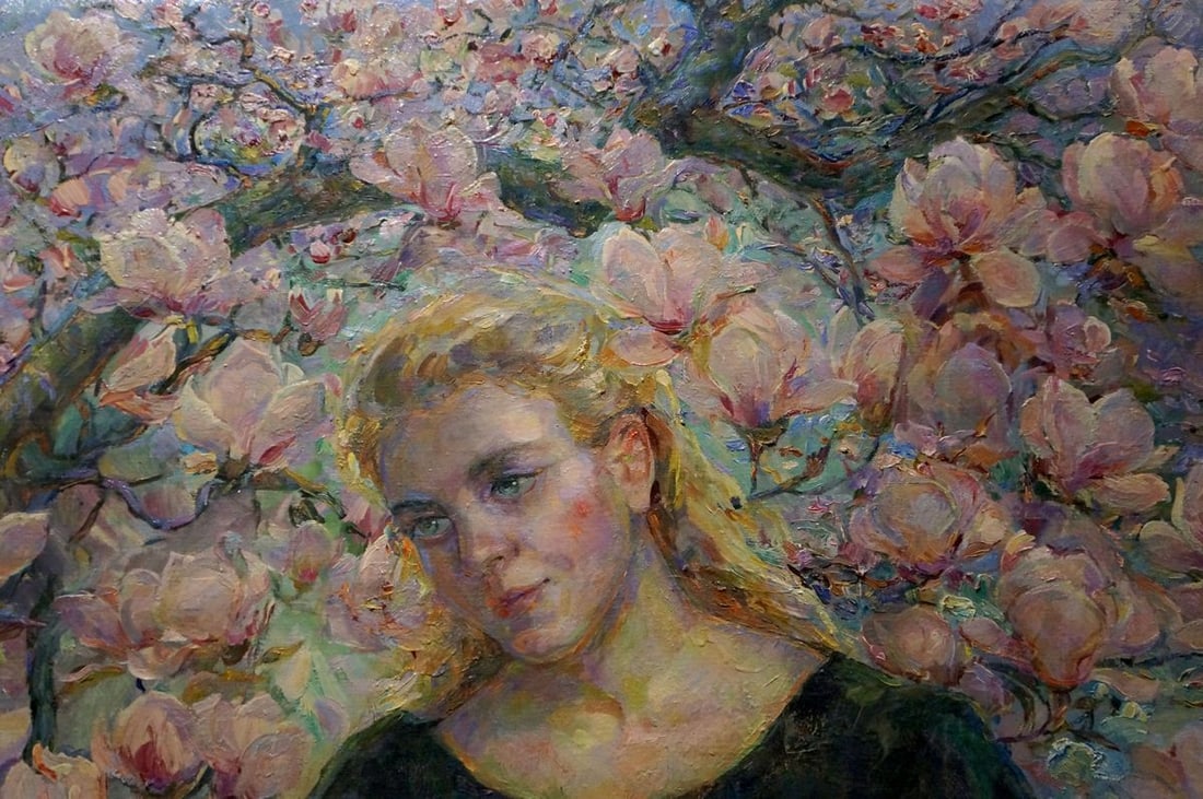 Oil painting Girl among flowers Titarenko Maria Anatolyevna - 5