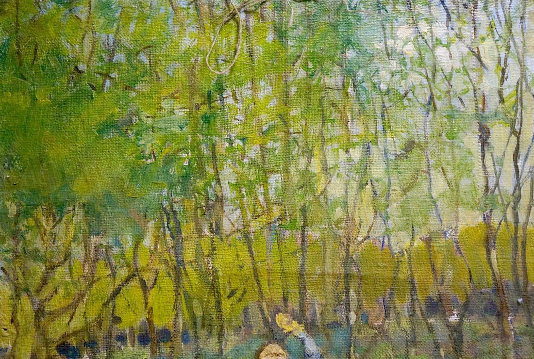 Oil painting Kids in the forest - 3