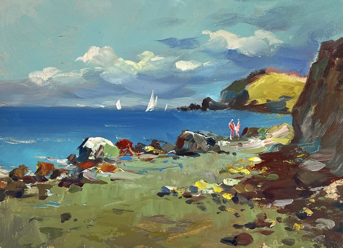 Oil painting Rocky Coast by the Endless Sea Yuriy Suprunchuk - 3